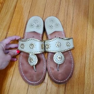 Jack Rogers Palm Beach Flats - Gold/Beige